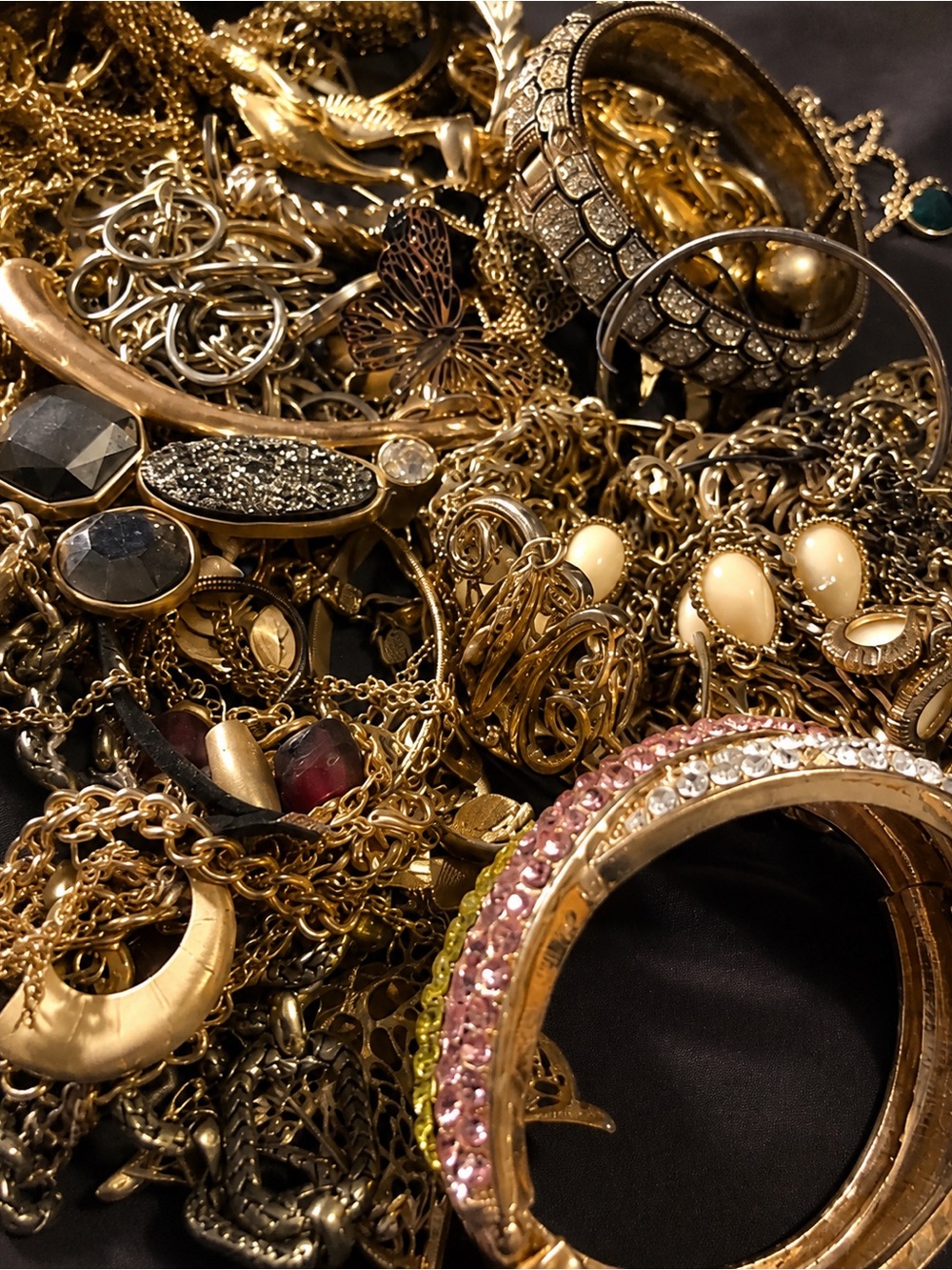 Huge 3 LB Vintage Mod Jewelry Lot MYSTERY BOX Wearable Estate Sale